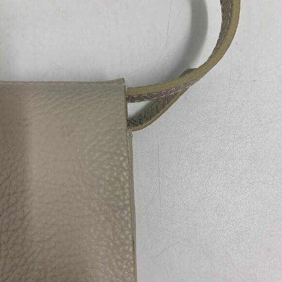 Isaac Mizrahi Women's Nolita Pebble Leather Accordion Bag Crossbody in Soft Gray - Picture 4 of 16